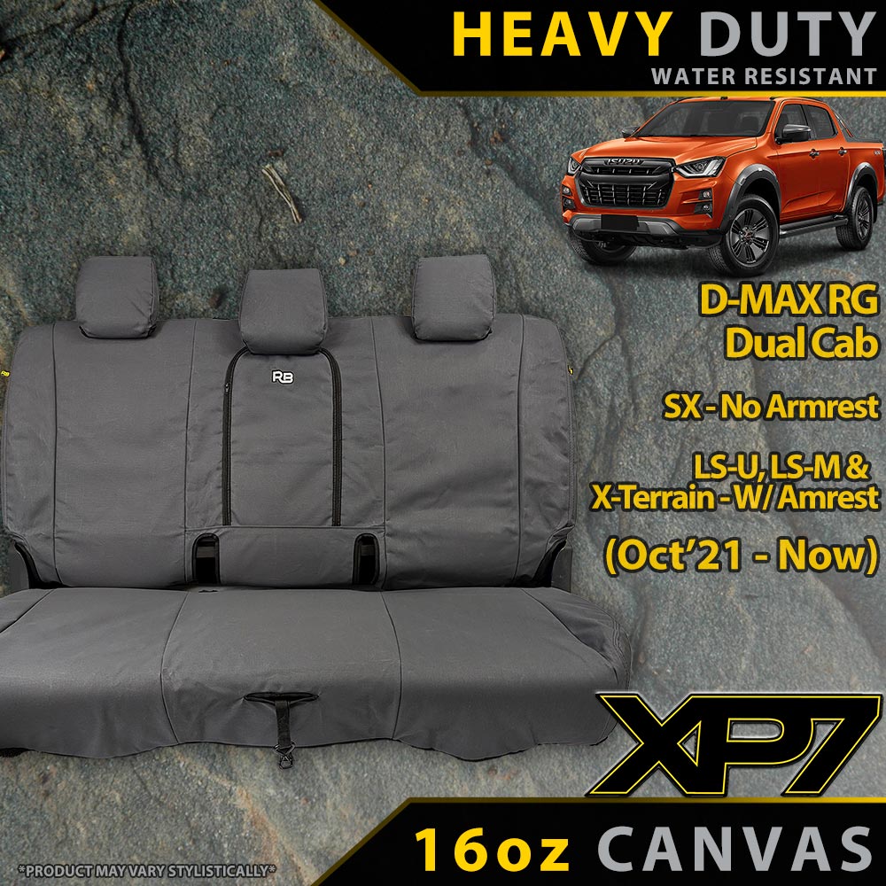 Razorback 4x4 - Razorback 4x4 XP7 Heavy Duty Canvas Rear Seat Covers Suitable for a Isuzu D - MAX RG (SX,LS - U, LS - M, X - Terrain - Jul 2020 - Current) - 4X4OC™ | 4x4 Offroad Centre