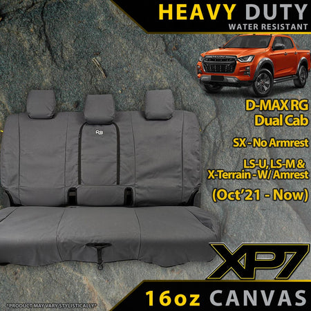 Razorback 4x4 - Razorback 4x4 XP7 Heavy Duty Canvas Rear Seat Covers Suitable for a Isuzu D - MAX RG (SX,LS - U, LS - M, X - Terrain - Jul 2020 - Current) - 4X4OC™ | 4x4 Offroad Centre