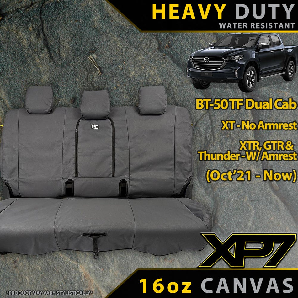 Razorback 4x4 - Razorback 4x4 XP7 Heavy Duty Canvas Rear Seat Covers Suitable for a Mazda BT - 50 TF (XT, XTR, SP, GT & THUNDER - Oct 2020 - Current) - 4X4OC™ | 4x4 Offroad Centre