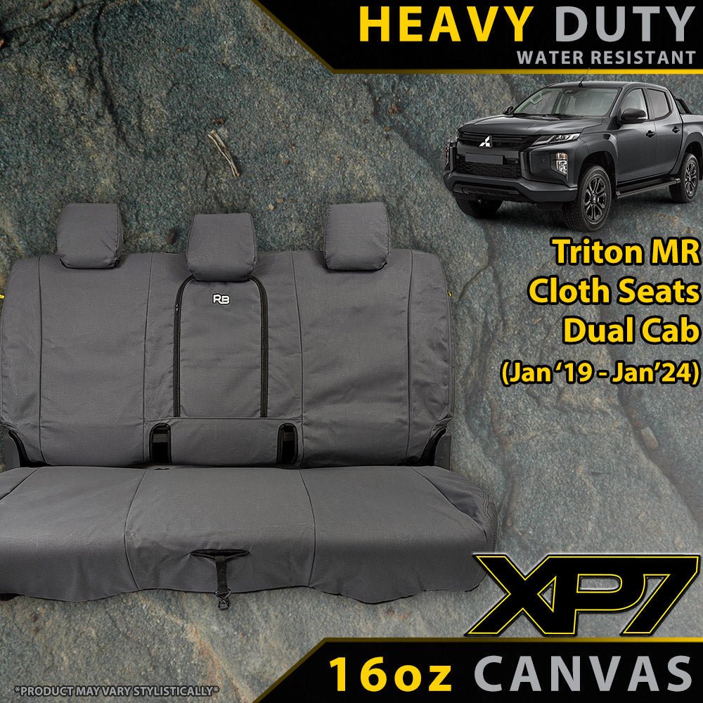 Razorback 4x4 - Razorback 4x4 XP7 Heavy Duty Canvas Rear Seat Covers Suitable for a Mitsubishi Triton MR (Supports GLS, GLS Premium, GLX, GLX+ (not Exceed) dual cab variants only - Jan 2019 - Jan 2024) - 4X4OC™ | 4x4 Offroad Centre