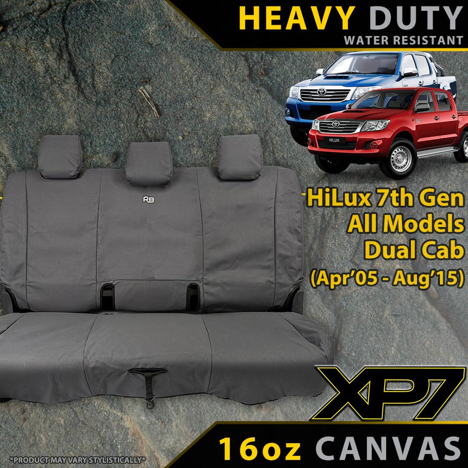 Razorback 4x4 - Razorback 4x4 XP7 Heavy Duty Canvas Rear Seat Covers Suitable for a Toyota Hilux 7th Gen (N70) (4x2   - Workmate, SR SR5 (Apr 2005 - Aug 2015) - 4x4  - SR SR5 (Apr 2005 - June 2011) - Apr 2005 - Aug 2015) - 4X4OC™ | 4x4 Offroad Centre