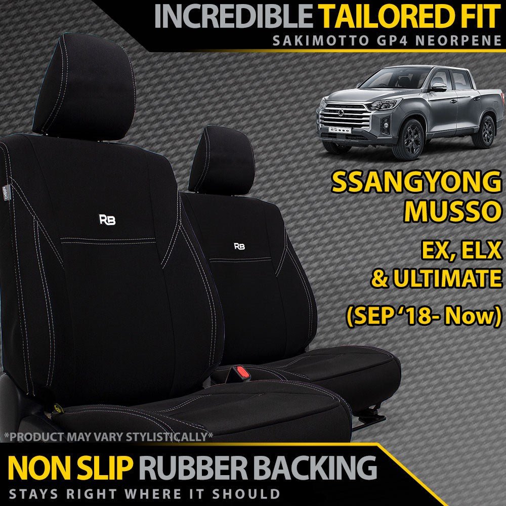 Razorback 4x4 - SsangYong Musso Neoprene 2x Front Row Seat Covers (Made to Order) - 4X4OC™ | 4x4 Offroad Centre