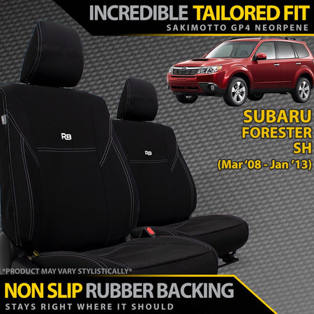 Razorback 4x4 - Subaru Forester SH Neoprene 2x Front Seat Covers (Made to Order) - 4X4OC™ | 4x4 Offroad Centre