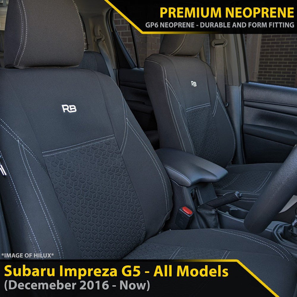 Razorback 4x4 - Subaru Impreza Premium Neoprene 2x Front Row Seat Covers (Made to Order) - 4X4OC™ | 4x4 Offroad Centre