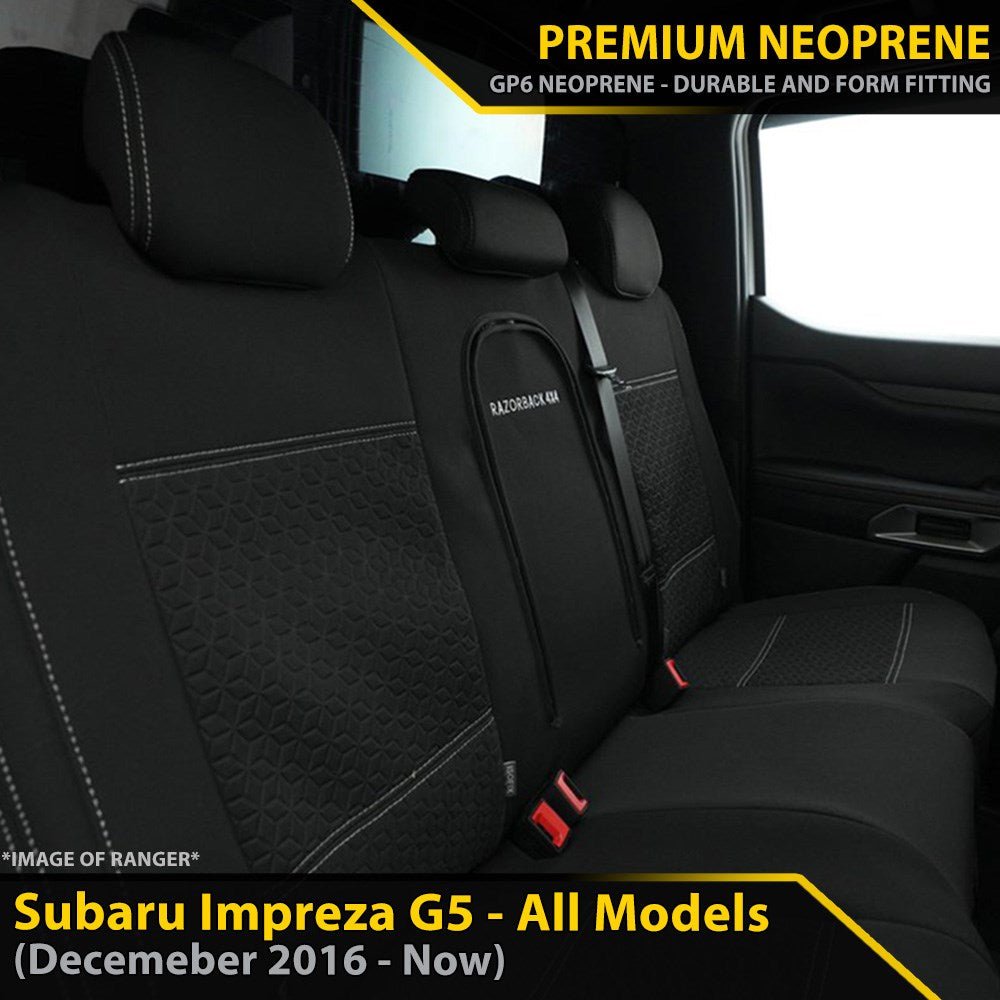 Razorback 4x4 - Subaru Impreza Premium Neoprene Rear Row Seat Covers (Made to Order) - 4X4OC™ | 4x4 Offroad Centre