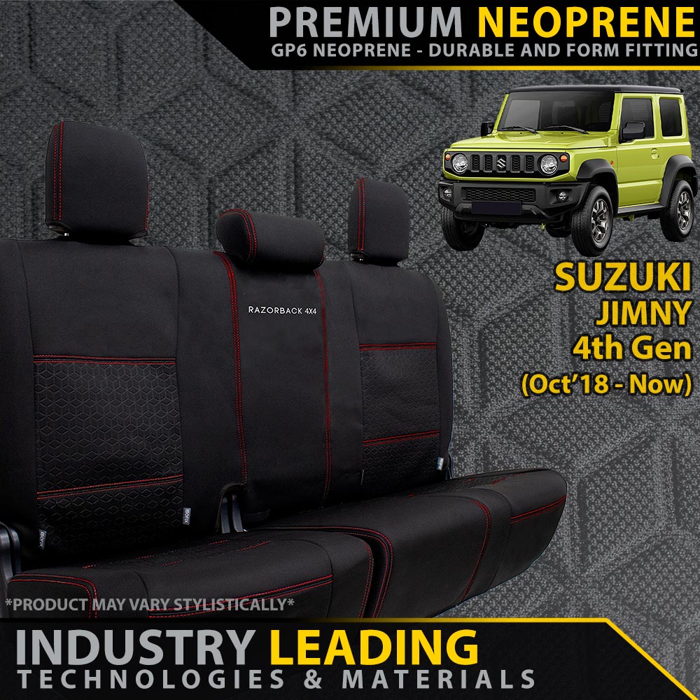 Razorback 4x4 - Suzuki Jimny Premium Neoprene Rear Row Seat Covers (Made to Order) - 4X4OC™ | 4x4 Offroad Centre