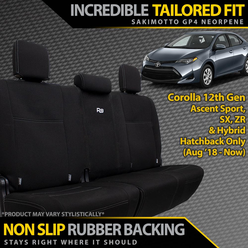 Razorback 4x4 - Toyota Corolla 12th Gen Hatchback Neoprene Rear Row Seat Covers (In Stock) - 4X4OC™ | 4x4 Offroad Centre