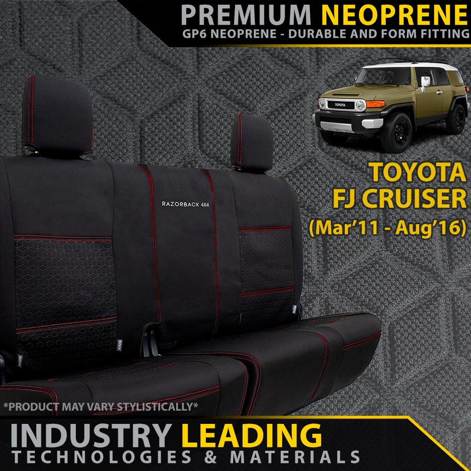 Razorback 4x4 - Toyota FJ Cruiser Premium Neoprene Rear Row Seat Covers (Made to Order) - 4X4OC™ | 4x4 Offroad Centre
