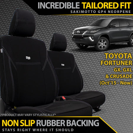 Razorback 4x4 - Toyota Fortuner Neoprene 2x Front Seat Covers (Made to Order) - 4X4OC™ | 4x4 Offroad Centre