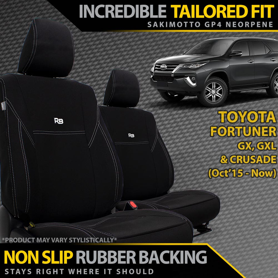 Razorback 4x4 - Toyota Fortuner Neoprene 2x Front Seat Covers (Made to Order) - 4X4OC™ | 4x4 Offroad Centre