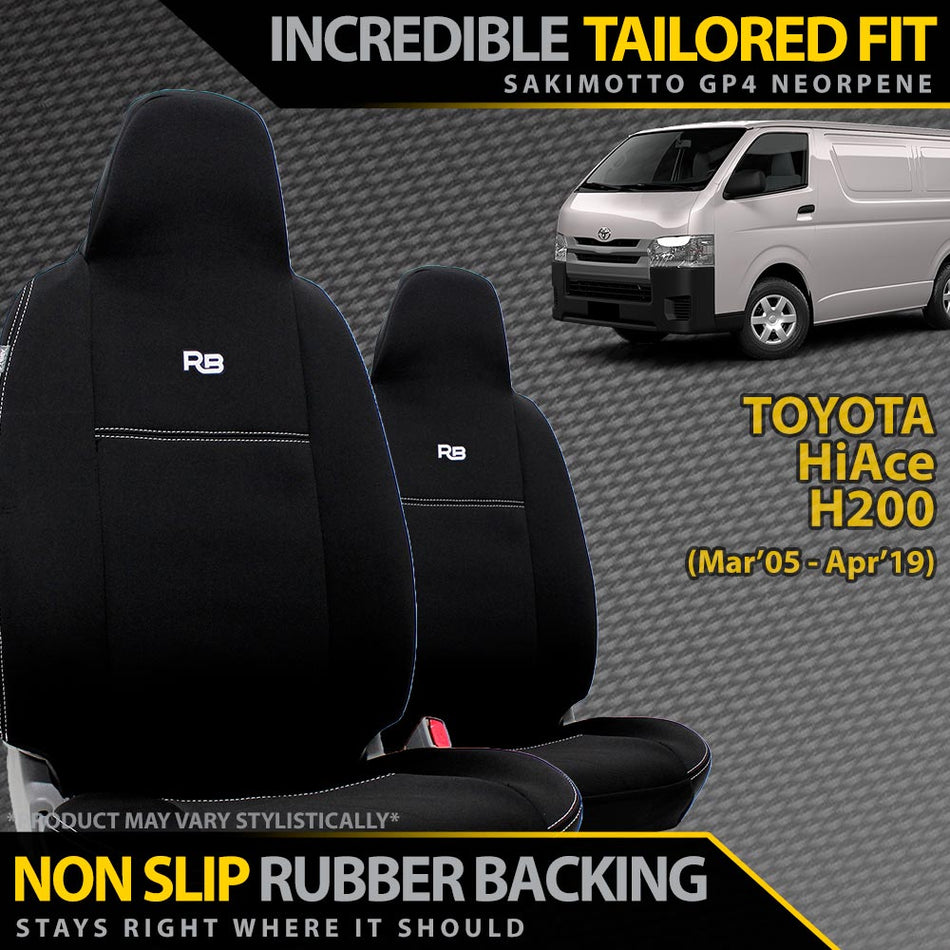 Razorback 4x4 - Toyota HiAce Neoprene 2x Front Seat Covers (In Stock) - 4X4OC™ | 4x4 Offroad Centre