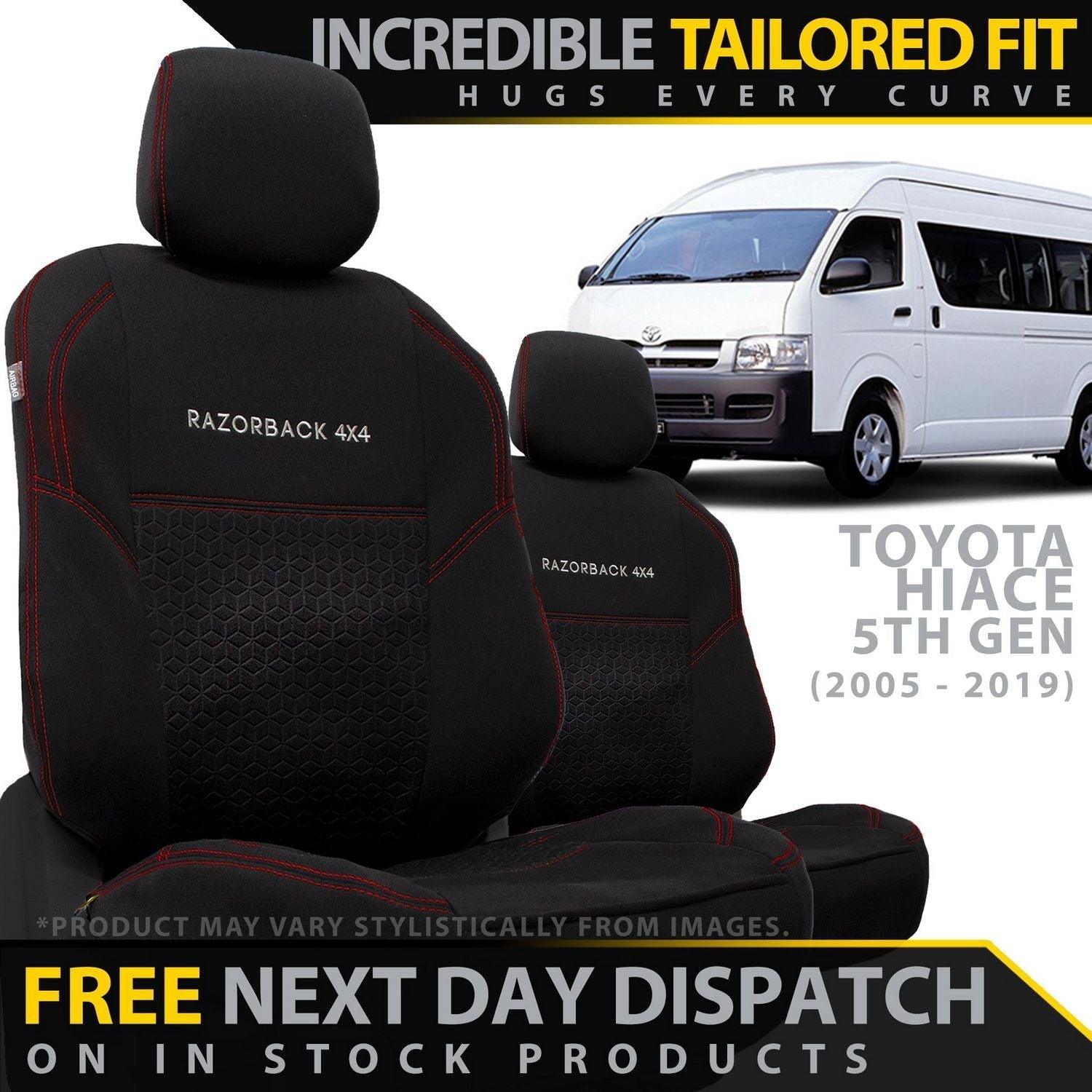 Razorback 4x4 - Toyota HiAce Premium Neoprene 2x Front Seat Covers (Made to Order) - 4X4OC™ | 4x4 Offroad Centre