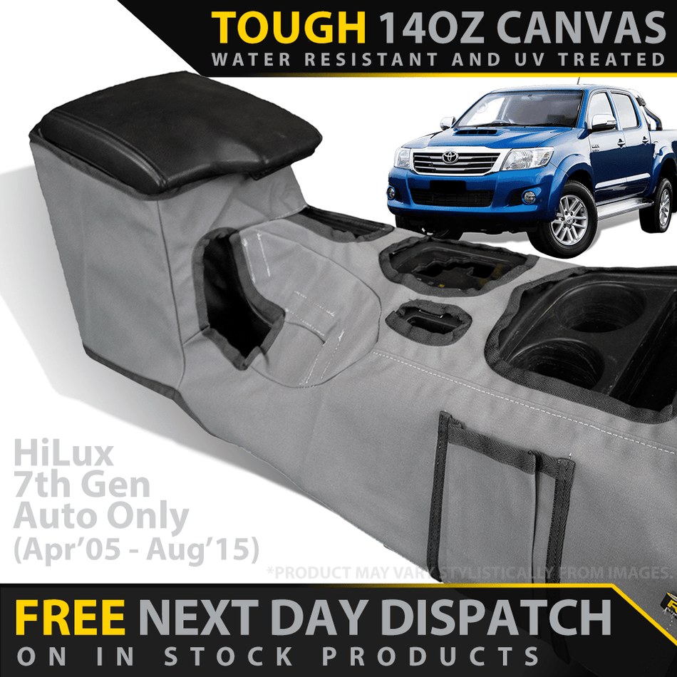 Razorback 4x4 - Toyota HiLux 7th Gen AUTO ONLY Retro Canvas Centre Console Organiser (In Stock) - 4X4OC™ | 4x4 Offroad Centre