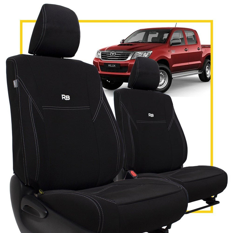 Razorback 4x4 - Toyota HiLux (7th Gen) Bucket Seat Neoprene 2x Front Seat Covers (No Logo) - 4X4OC™ | 4x4 Offroad Centre