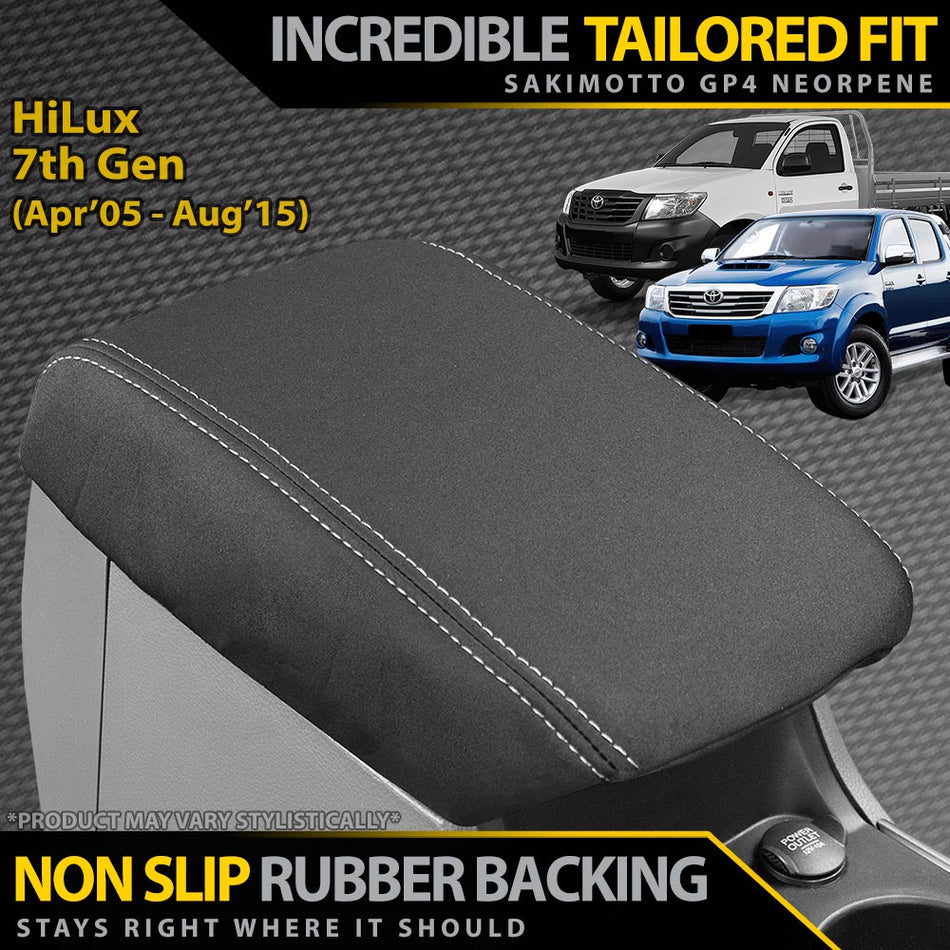 Razorback 4x4 - Toyota HiLux 7th Gen Neoprene Armrest Console Lid (Available) - 4X4OC™ | 4x4 Offroad Centre