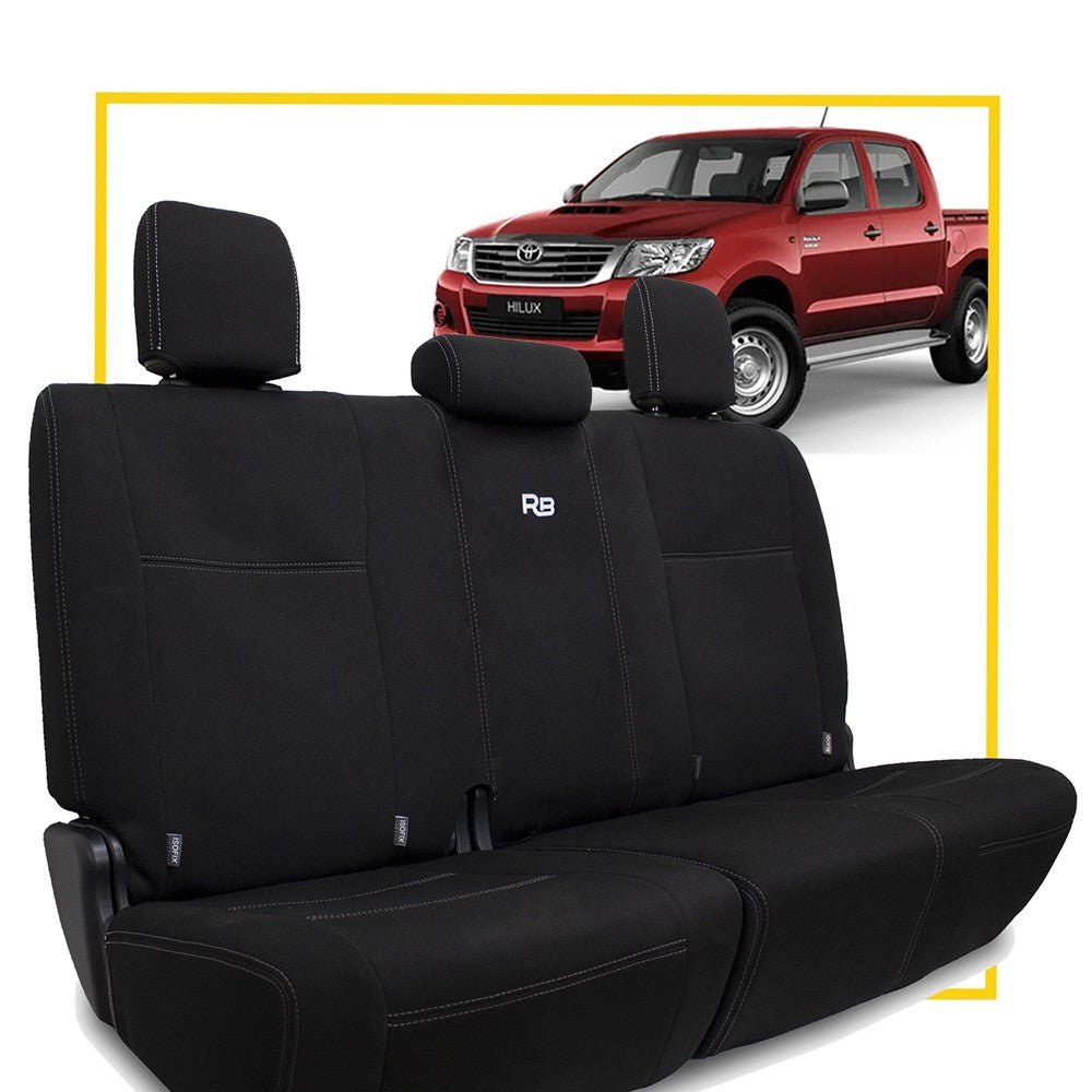 Razorback 4x4 - Toyota HiLux 7th Gen Neoprene Rear Row Seat Covers (No Logo) - 4X4OC™ | 4x4 Offroad Centre