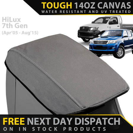 Razorback 4x4 - Toyota HiLux 7th Gen Retro Canvas Armrest Console Lid (In Stock) - 4X4OC™ | 4x4 Offroad Centre