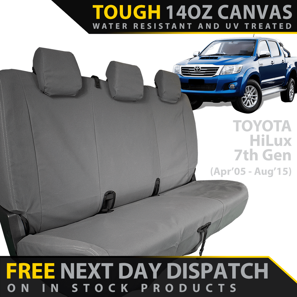 Razorback 4x4 - Toyota HiLux 7th Gen Retro Canvas Rear Row Seat Covers (In Stock) - 4X4OC™ | 4x4 Offroad Centre