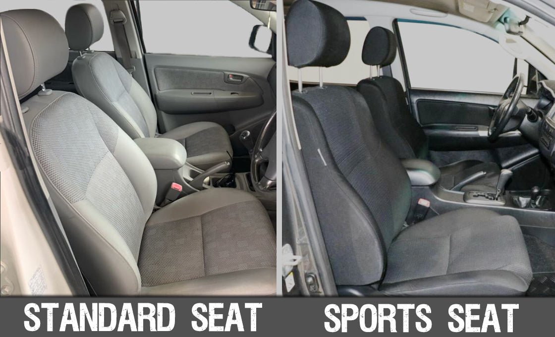 Razorback 4x4 - Toyota HiLux 7th Gen Retro Premium Neoprene (Standard Seat) 2x Front Seat Covers (In Stock) - 4X4OC™ | 4x4 Offroad Centre