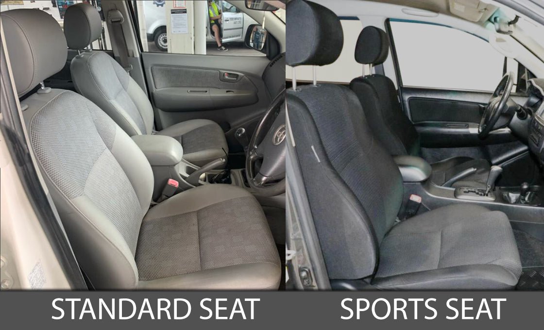 Razorback 4x4 - Toyota HiLux 7th Gen (SPORT SEAT) Premium Neoprene 2x Front Seat Covers (Made to Order) - 4X4OC™ | 4x4 Offroad Centre