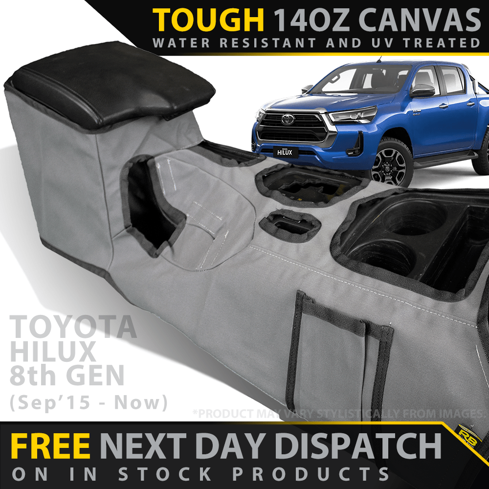 Razorback 4x4 - Toyota Hilux 8th Gen AUTO Retro Canvas Console Organiser (In Stock) - 4X4OC™ | 4x4 Offroad Centre