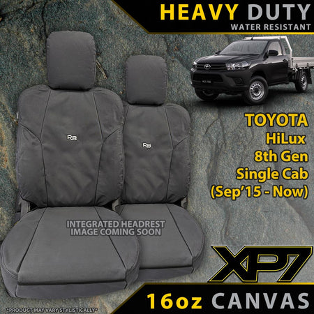 Razorback 4x4 - Toyota Hilux 8th Gen Integrated Headrest Heavy Duty XP7 Canvas 2x Front Seat Covers (Made to Order) - 4X4OC™ | 4x4 Offroad Centre