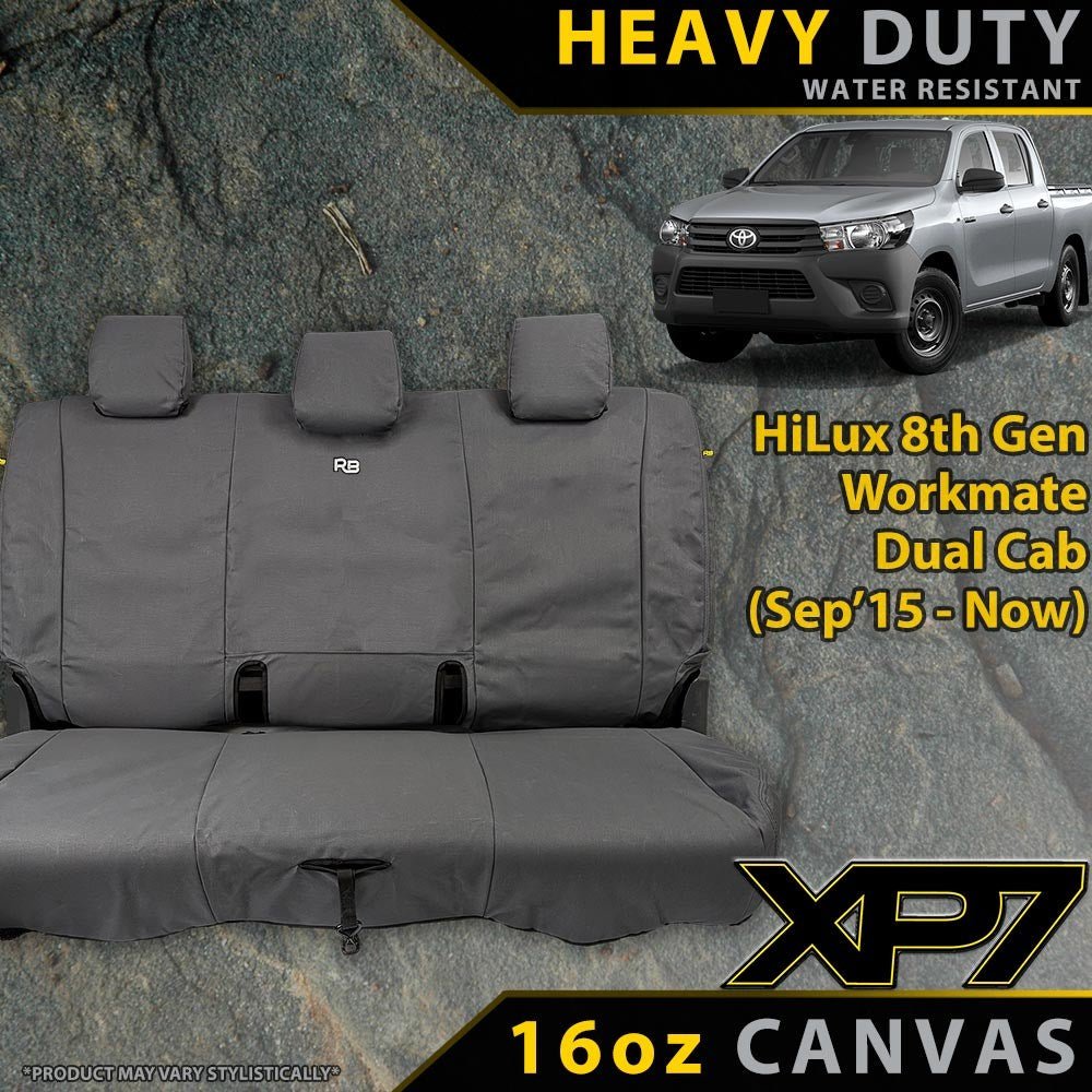 Razorback 4x4 - Toyota HiLux 8th Gen Workmate Heavy Duty XP7 Canvas Rear Row Seat Covers (In Stock) - 4X4OC™ | 4x4 Offroad Centre