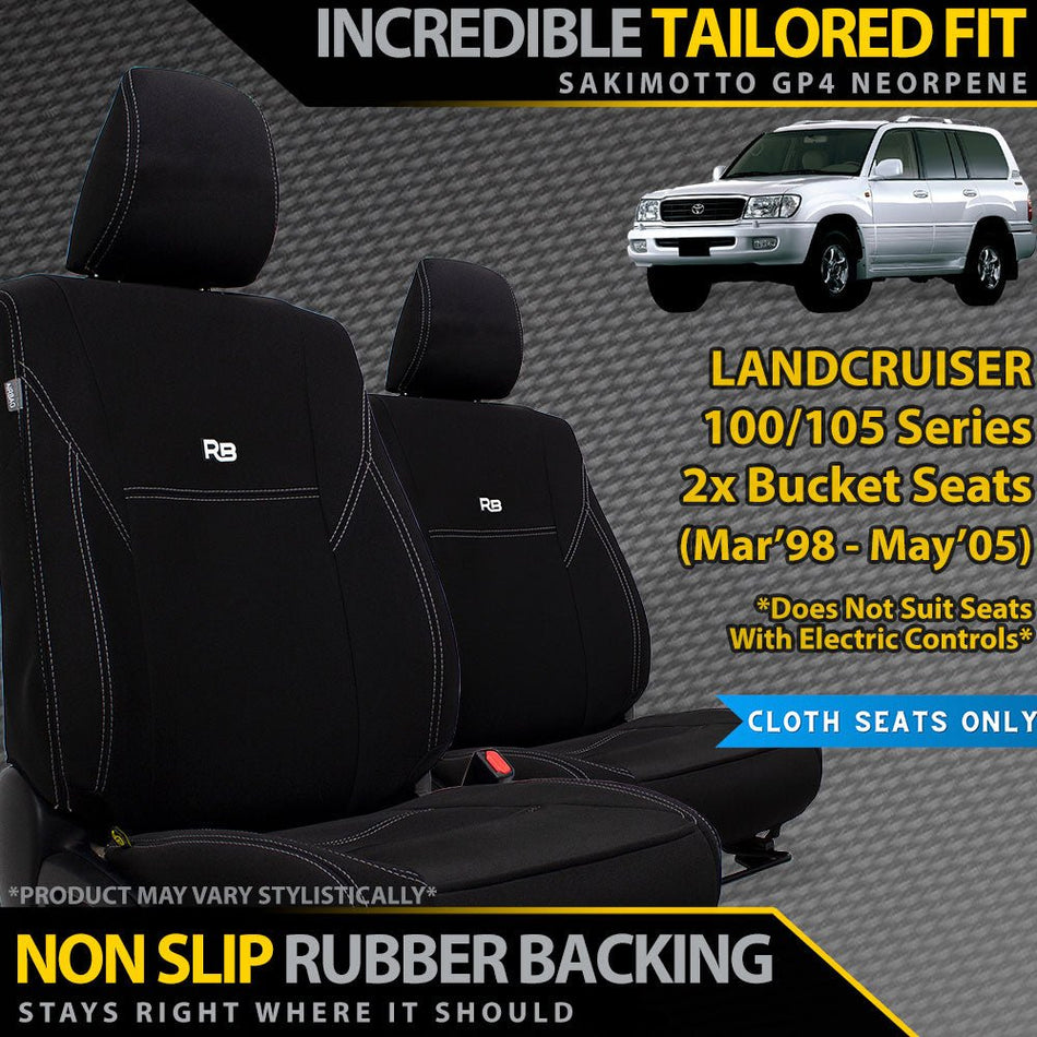 Razorback 4x4 - Toyota Landcruiser 100/105 Series Neoprene 2x Front Seat Covers (Available) - 4X4OC™ | 4x4 Offroad Centre