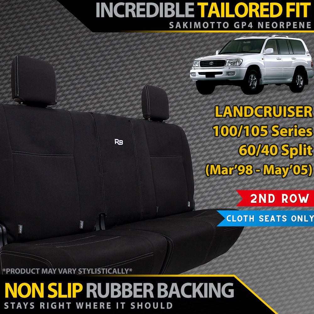 Razorback 4x4 - Toyota Landcruiser 100/105 Series Neoprene 60/40 Split Rear Row Seat Covers (Made to Order) - 4X4OC™ | 4x4 Offroad Centre