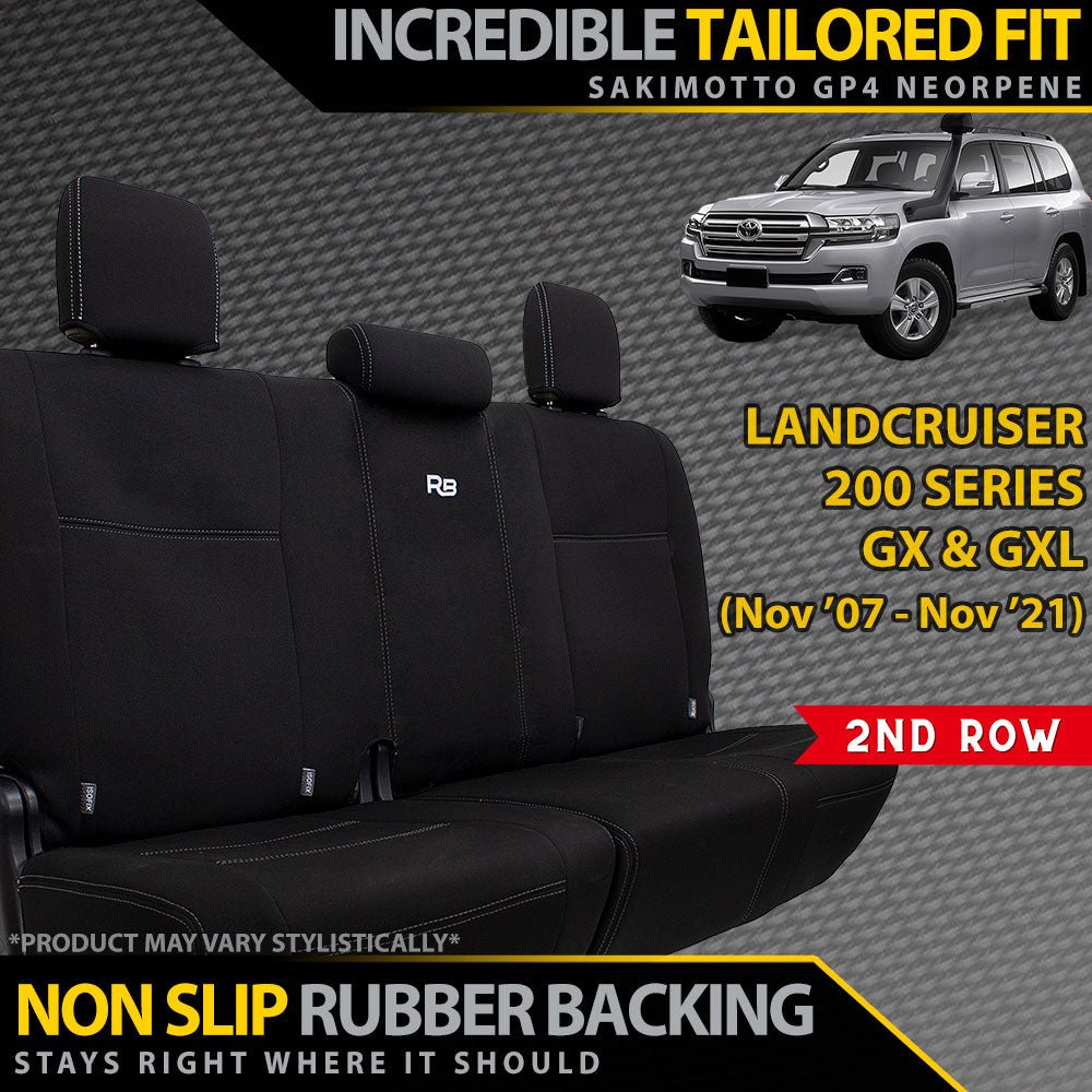 Razorback 4x4 - Toyota Landcruiser 200 Series GX/GXL Neoprene 2nd Row Seat Covers (Made to Order) - 4X4OC™ | 4x4 Offroad Centre