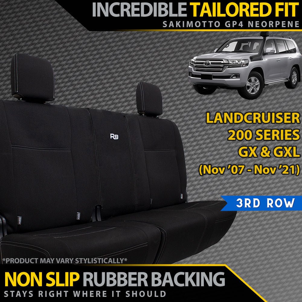 Razorback 4x4 - Toyota Landcruiser 200 Series GX/GXL Neoprene 3rd Row Seat Covers (In Stock) - 4X4OC™ | 4x4 Offroad Centre