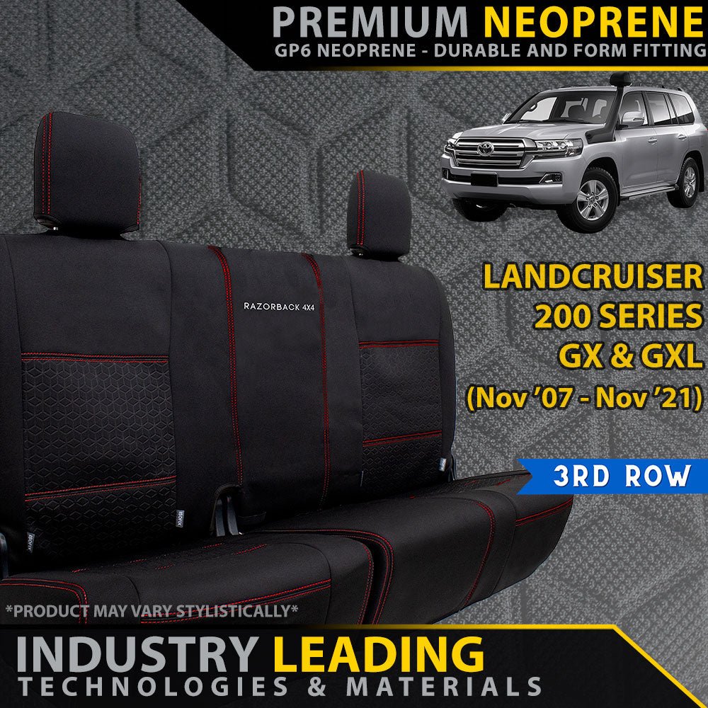 Razorback 4x4 - Toyota Landcruiser 200 Series GX/GXL Premium Neoprene 3rd Row Seat Covers (Made to Order) - 4X4OC™ | 4x4 Offroad Centre