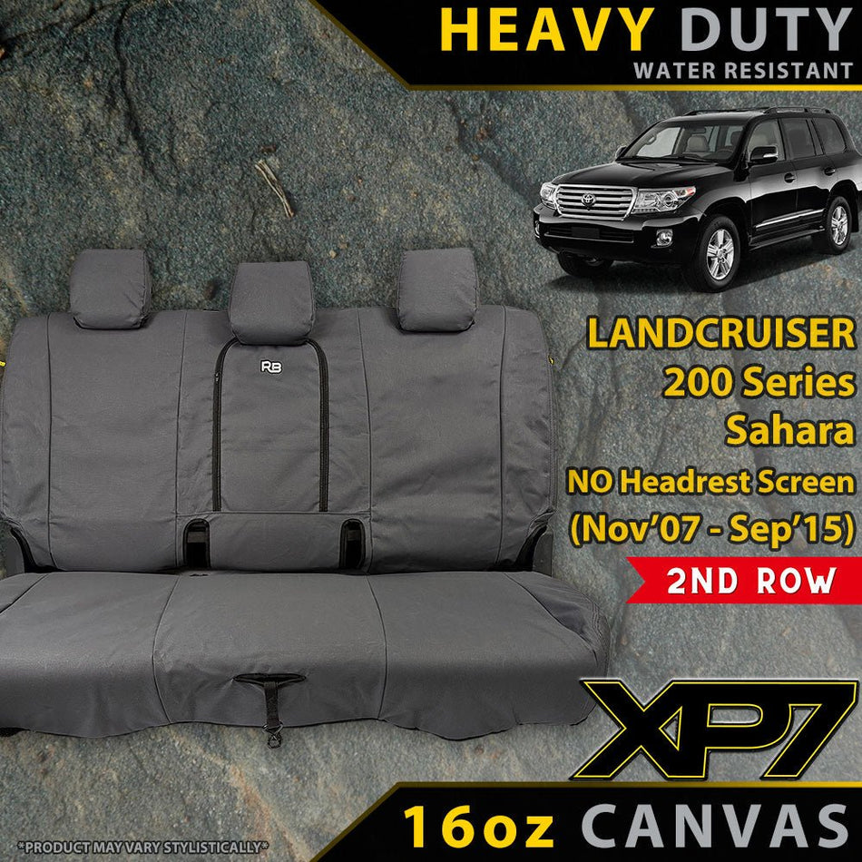 Razorback 4x4 - Toyota Landcruiser 200 Series Sahara (Pre Facelift) Heavy Duty XP7 Canvas 2nd Row Seat Covers (Made to Order) - 4X4OC™ | 4x4 Offroad Centre