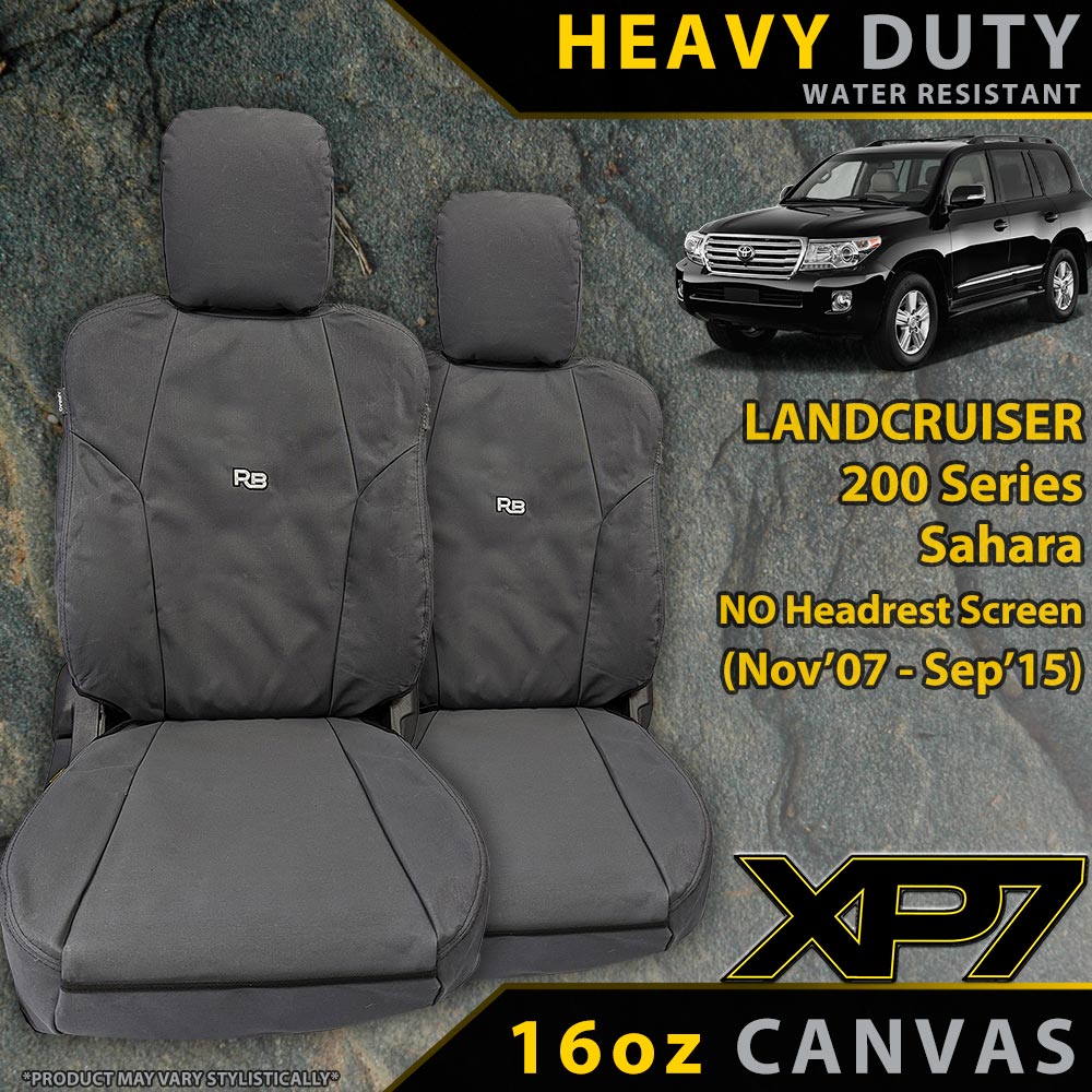 Razorback 4x4 - Toyota Landcruiser 200 Series Sahara (Pre Facelift) Heavy Duty XP7 Canvas 2x Front Seat Covers (Made to Order) - 4X4OC™ | 4x4 Offroad Centre