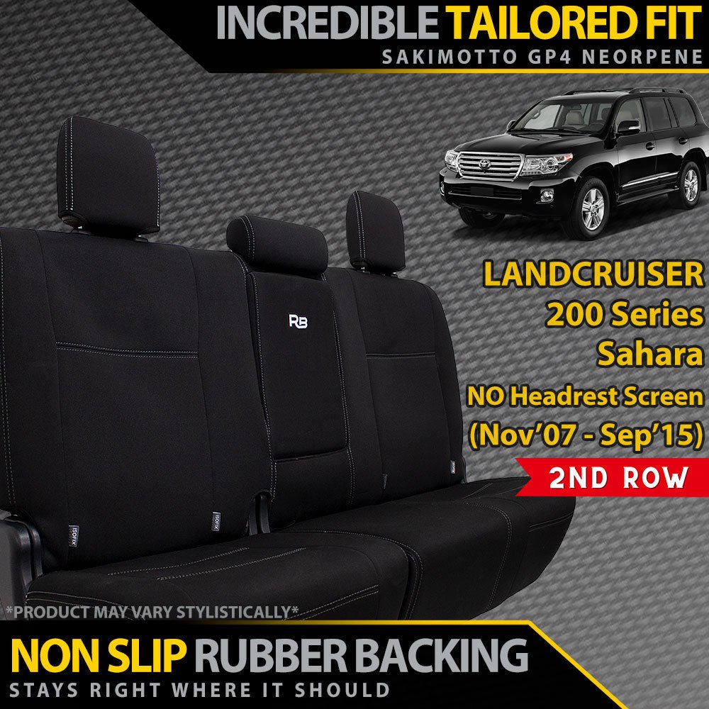 Razorback 4x4 - Toyota Landcruiser 200 Series Sahara (Pre Facelift) Neoprene 2nd Row Seat Covers (Made to Order) - 4X4OC™ | 4x4 Offroad Centre