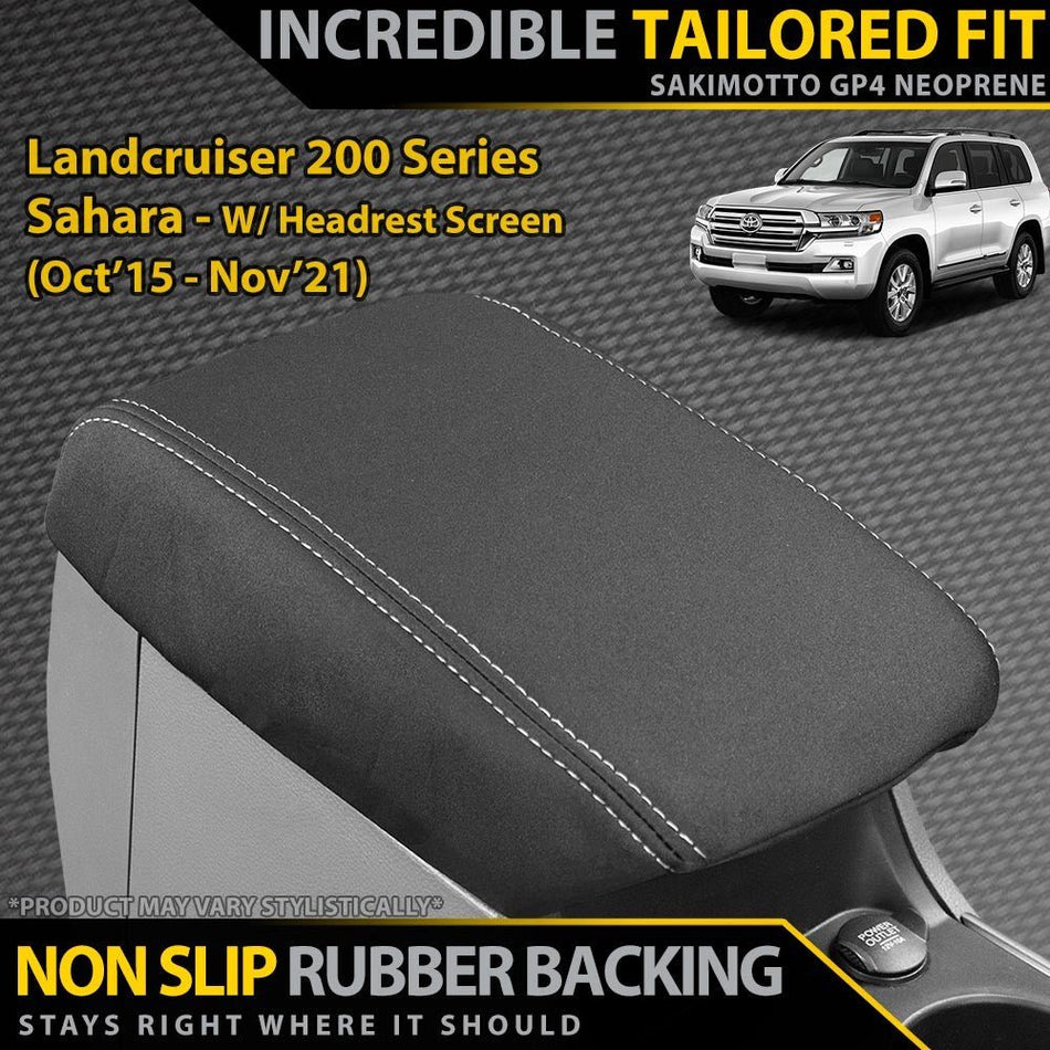 Razorback 4x4 - Toyota Landcruiser 200 Series Sahara W/Headrest Neoprene Console Lid Cover (In Stock) - 4X4OC™ | 4x4 Offroad Centre