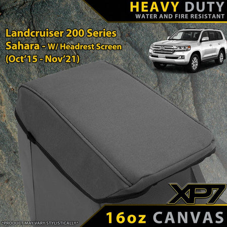 Razorback 4x4 - Toyota Landcruiser 200 Series Sahara W/Headrest XP7 Heavy Duty Canvas Console Lid (Made to Order) - 4X4OC™ | 4x4 Offroad Centre