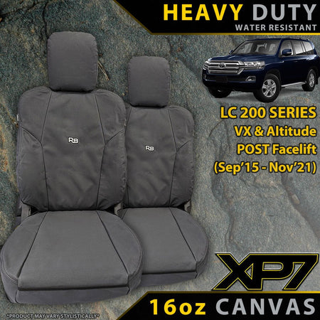 Razorback 4x4 - Toyota Landcruiser 200 Series VX/Altitude (09/2015+) Heavy Duty XP7 Canvas 2x Front Seat Covers - 4X4OC™ | 4x4 Offroad Centre