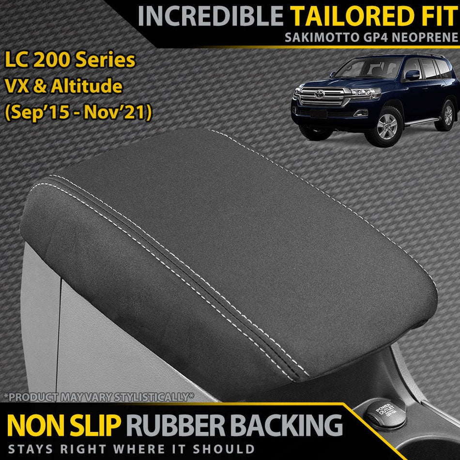 Razorback 4x4 - Toyota Landcruiser 200 Series VX/Altitude (09/2015+) Neoprene Armrest Console Lid (In Stock) - 4X4OC™ | 4x4 Offroad Centre