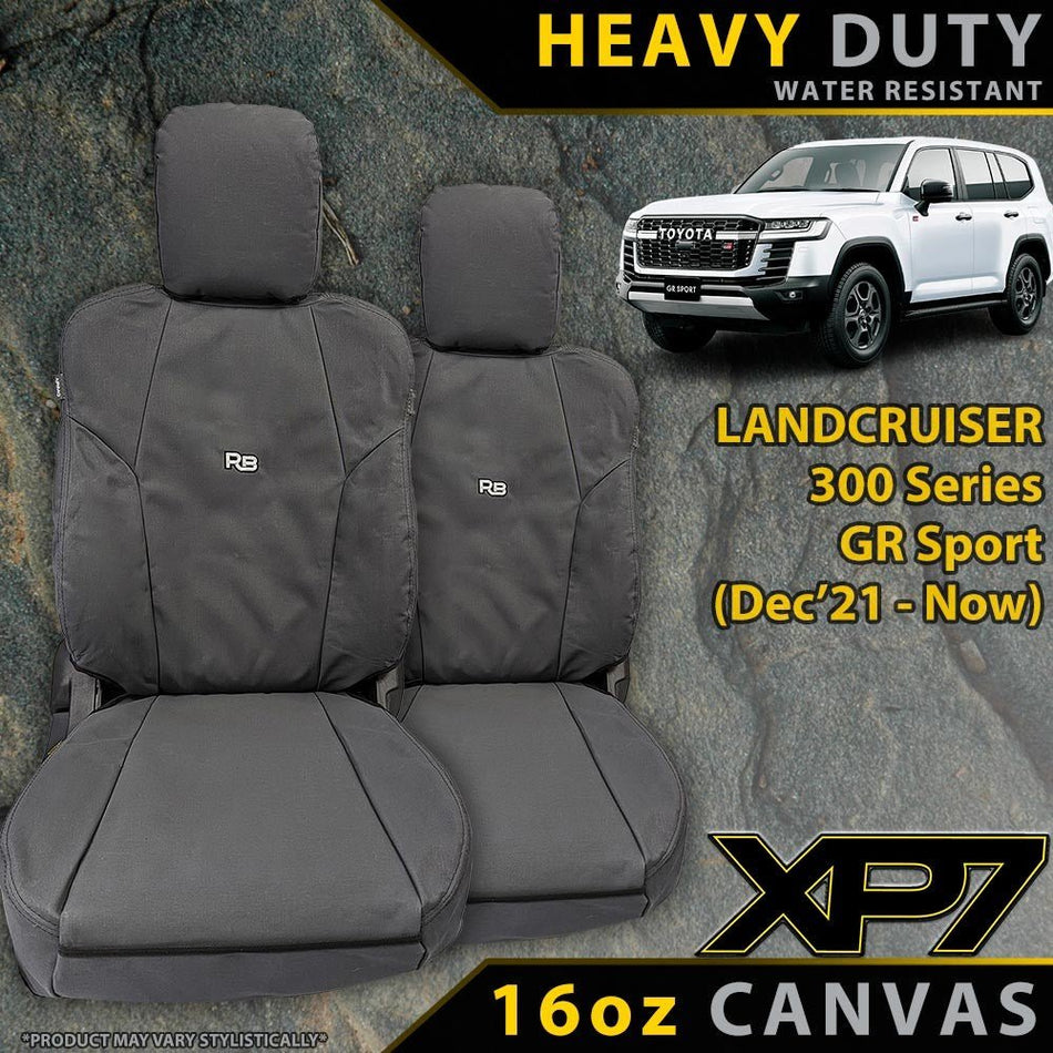 Razorback 4x4 - Toyota Landcruiser 300 Series GR Sport Heavy Duty XP7 Canvas 2x Front Seat Covers (Made to Order) - 4X4OC™ | 4x4 Offroad Centre