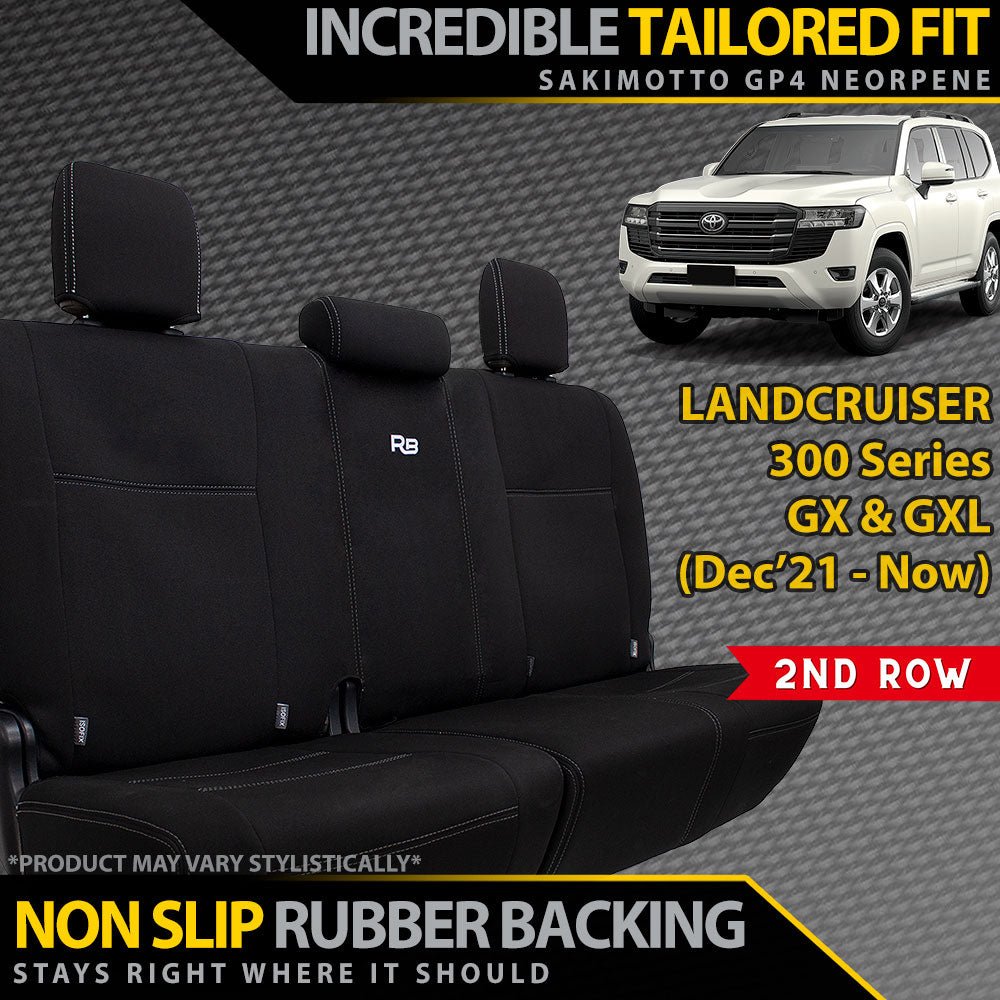 Razorback 4x4 - Toyota Landcruiser 300 Series GX & GXL Neoprene 2nd Row Seat Covers (Made to Order) - 4X4OC™ | 4x4 Offroad Centre