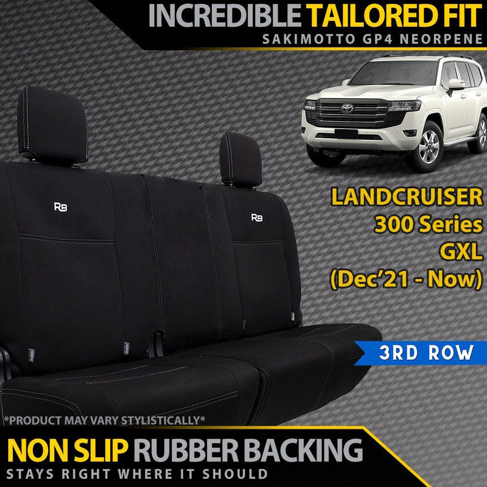 Razorback 4x4 - Toyota Landcruiser 300 Series GXL Neoprene 3rd Row Seat Covers (Made to Order) - 4X4OC™ | 4x4 Offroad Centre