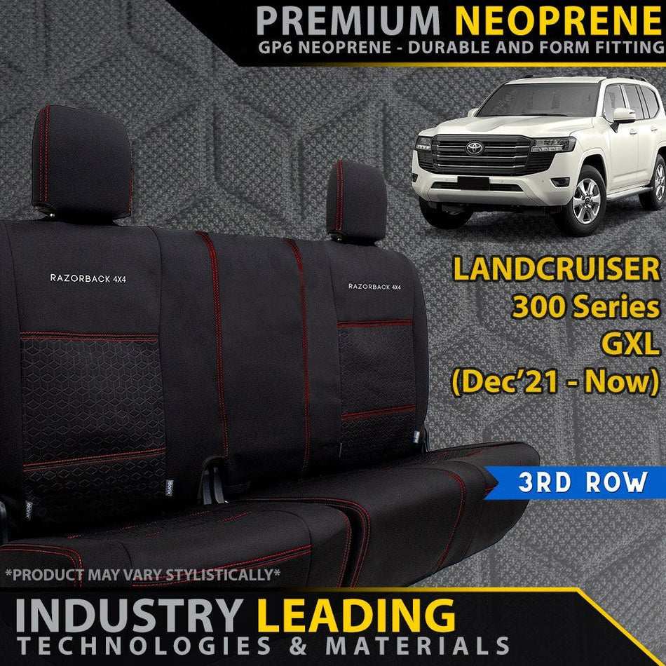 Razorback 4x4 - Toyota Landcruiser 300 Series GXL Premium Neoprene 3rd Row Seat Covers (Made to Order) - 4X4OC™ | 4x4 Offroad Centre