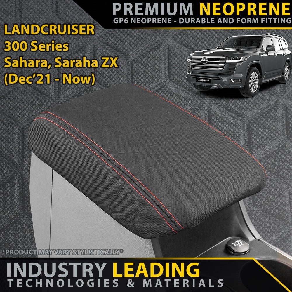 Razorback 4x4 - Toyota Landcruiser 300 Series Sahara/Sahara ZX Premium Neoprene Console Lid (Made to Order) - 4X4OC™ | 4x4 Offroad Centre