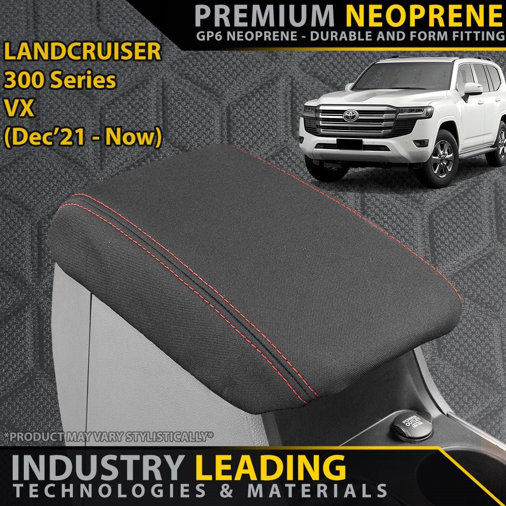 Razorback 4x4 - Toyota Landcruiser 300 Series VX Premium Neoprene Console Lid (Made to Order) - 4X4OC™ | 4x4 Offroad Centre