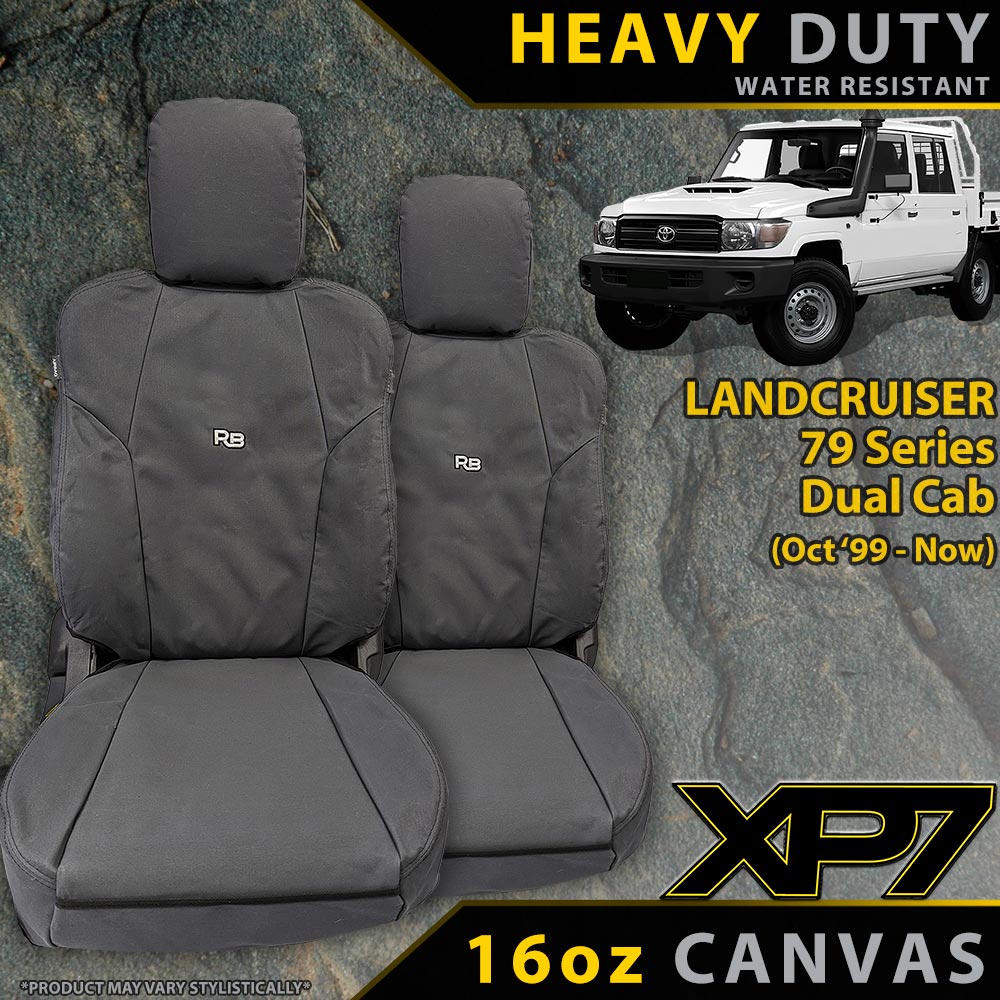 Razorback 4x4 - Toyota Landcruiser 79 Dual Cab Heavy Duty XP7 Canvas 2x Front Seat Covers (Available) - 4X4OC™ | 4x4 Offroad Centre