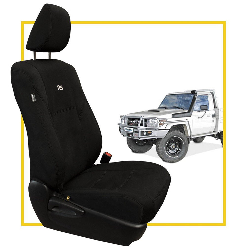 Razorback 4x4 - Toyota Landcruiser 79 Series (Dual Cab) Neoprene 2x Front Seat Covers (No Logo) - 4X4OC™ | 4x4 Offroad Centre