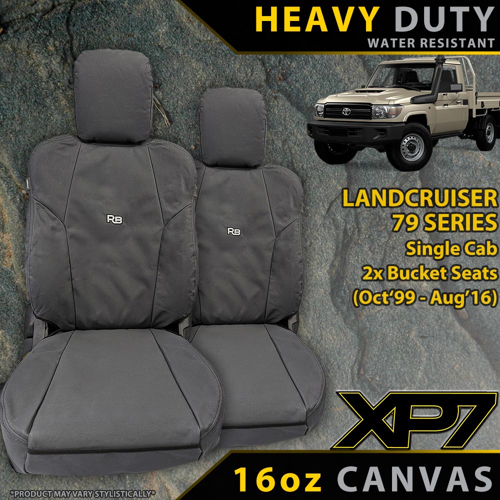 Razorback 4x4 - Toyota Landcruiser 79 Series Single Cab Heavy Duty XP7 Canvas 2x Front Seat Covers (Available) - 4X4OC™ | 4x4 Offroad Centre