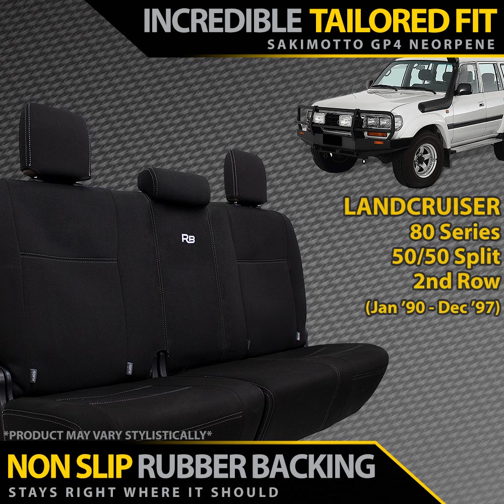 Razorback 4x4 - Toyota Landcruiser 80 Series Neoprene 2nd Row 50/50 Split (In Stock) - 4X4OC™ | 4x4 Offroad Centre