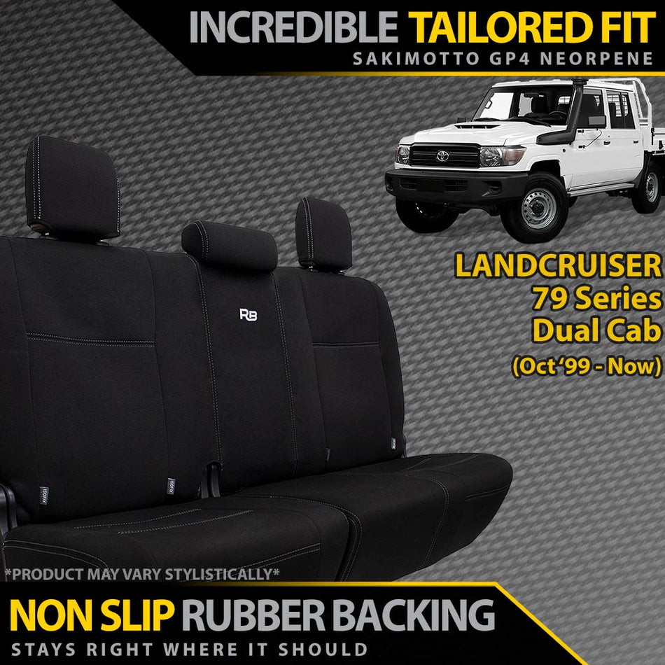 Razorback 4x4 - Toyota LC 79 Series Dual Cab Neoprene Rear Row Seat Covers (Available) - 4X4OC™ | 4x4 Offroad Centre